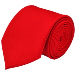 Boys Red Plain Satin Tie (45'')